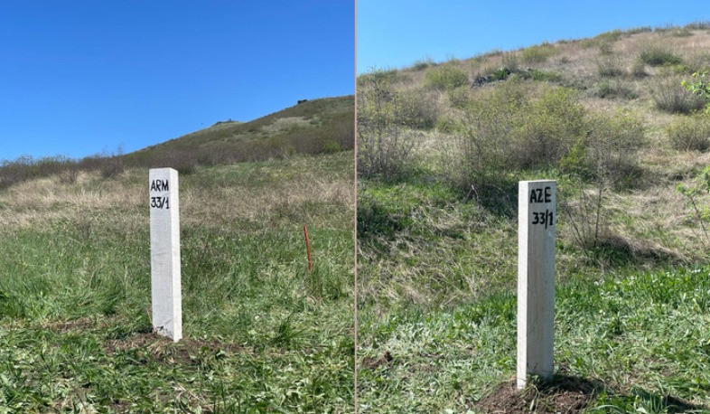 Первые пограничные столбы установили на границе Армении и Азербайджана